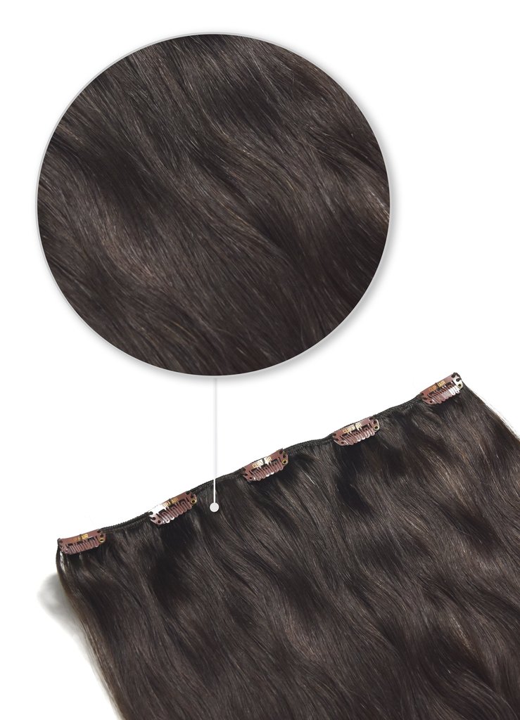 One piece Clip In Quad Weft 120G Darkest Brown 2 DAMA