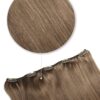 one piece human hair extension Medium Ash Brown