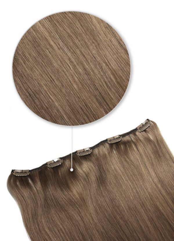 one piece human hair extension Medium Ash Brown