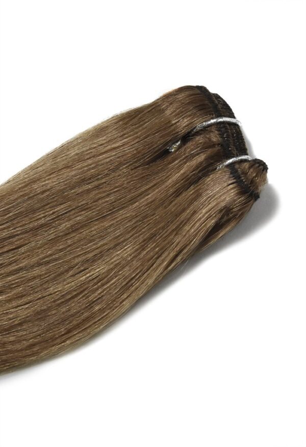 one piece human hair extension Medium Ash Brown