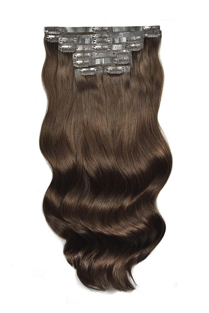 Russian Seamless Clip in Hair Extension - Chocolate Brown - DAMA