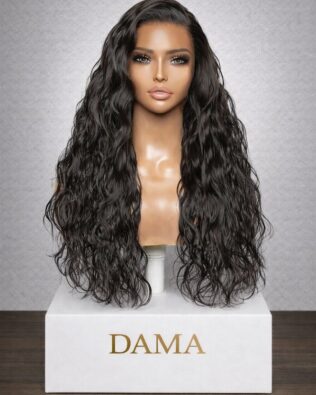 باروكه ويفي دانتيل امامي جذور حرير ٢٠ انش اسود طبيعي