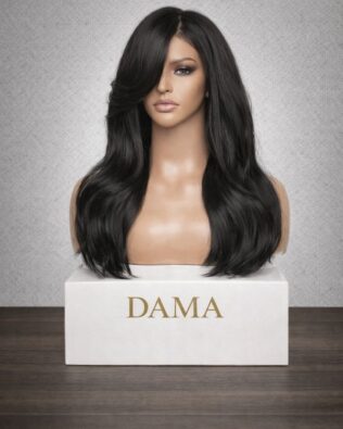 باروكه دانتيل امامي جذور حرير ٢٢ انش اسود طبيعي