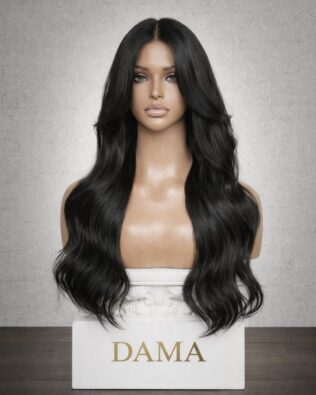 باروكه دانتيل امامي جذور حرير ٢٢ انش اسود طبيعي