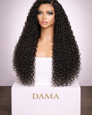 باروكه كيرلي دانتيل امامي جذور حرير ٢٢ انش اسود طبيعي